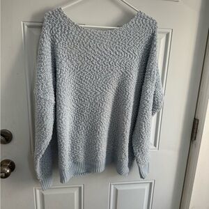Elegant Light Blue Women's Crew Neck Sweater